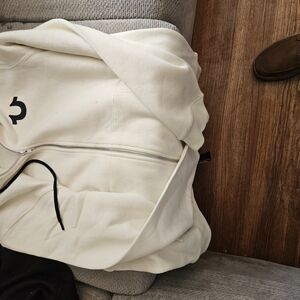 True Religion Cream Zip Up Sweater